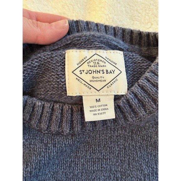 St John’s Bay Heavyweight Cotton Vintage Crewneck Sweater size M Pullover - Picture 2 of 7